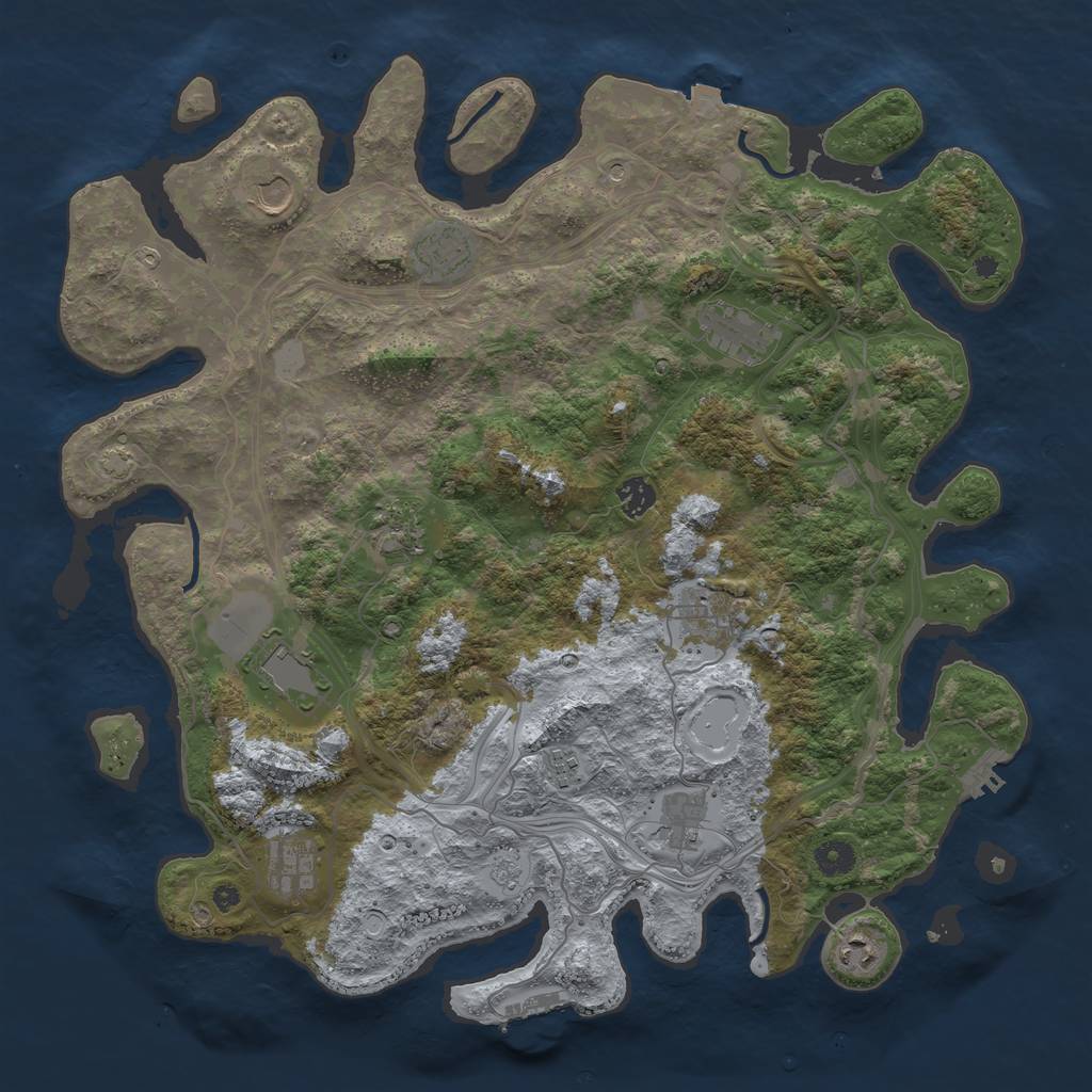 Rust Map: Procedural Map, Size: 4250, Seed: 951681950, 19 Monuments