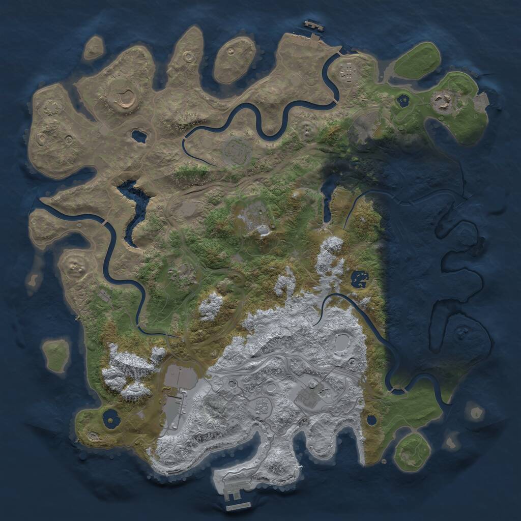 Rust Map: Procedural Map, Size: 4250, Seed: 951681950, 16 Monuments