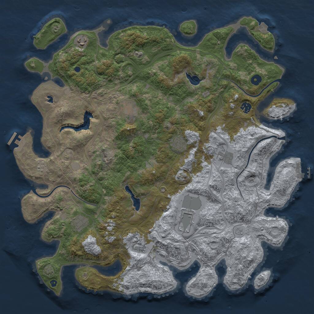 Rust Map: Procedural Map, Size: 4500, Seed: 456710240, 15 Monuments