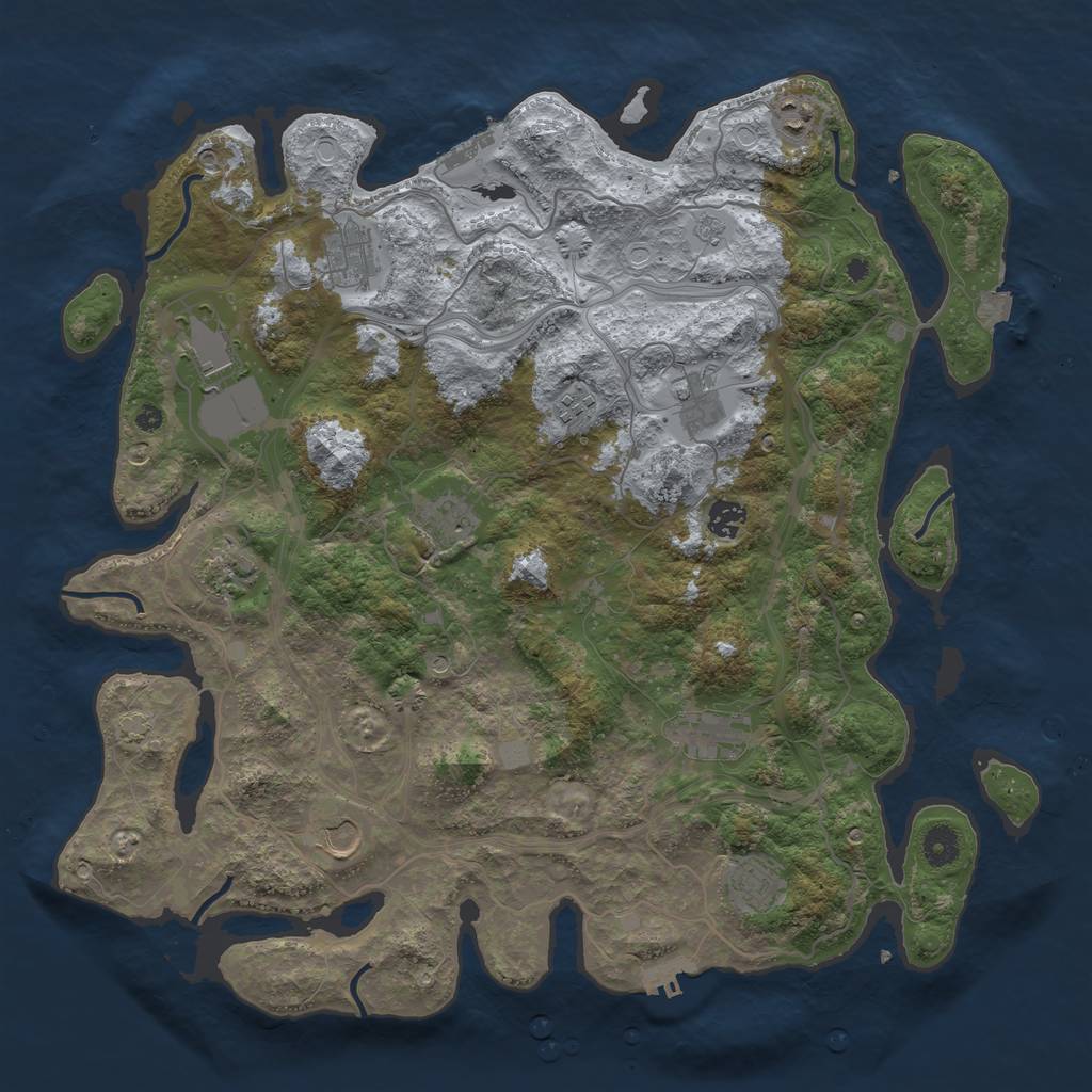 Rust Map: Procedural Map, Size: 4250, Seed: 1147936943, 19 Monuments