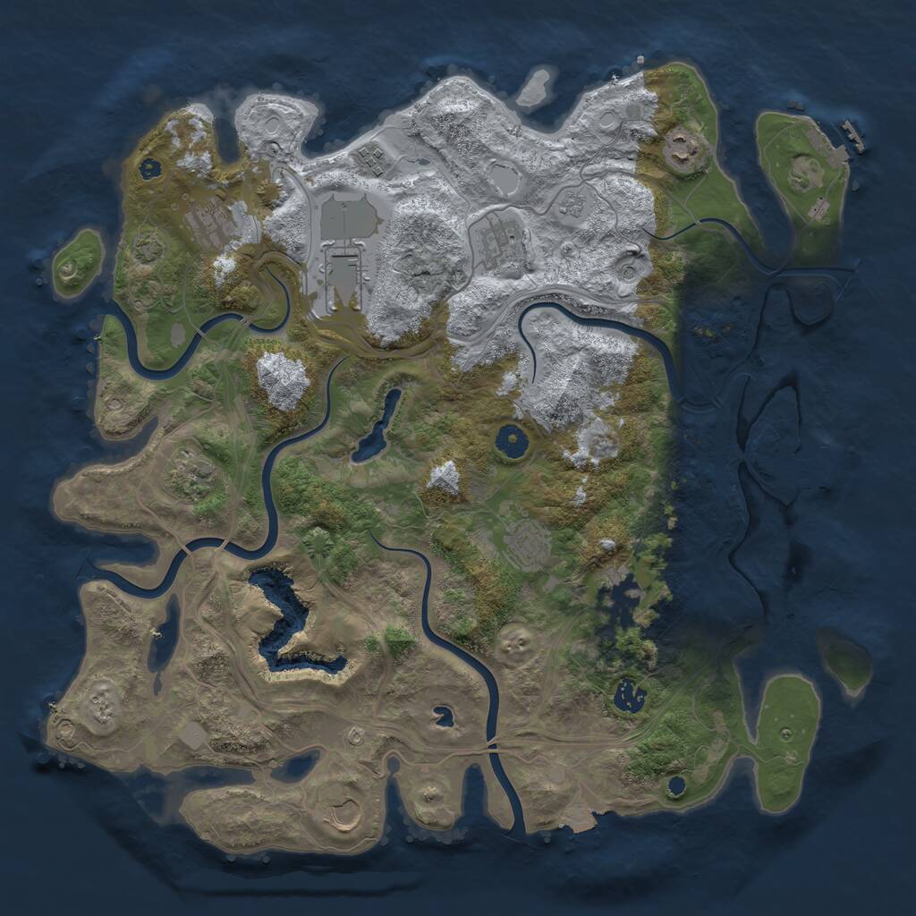 Rust Map: Procedural Map, Size: 4250, Seed: 1147936943, 16 Monuments