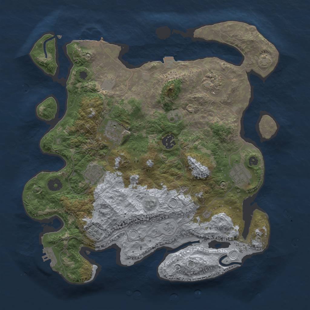 Rust Map: Procedural Map, Size: 3400, Seed: 454160596, 14 Monuments