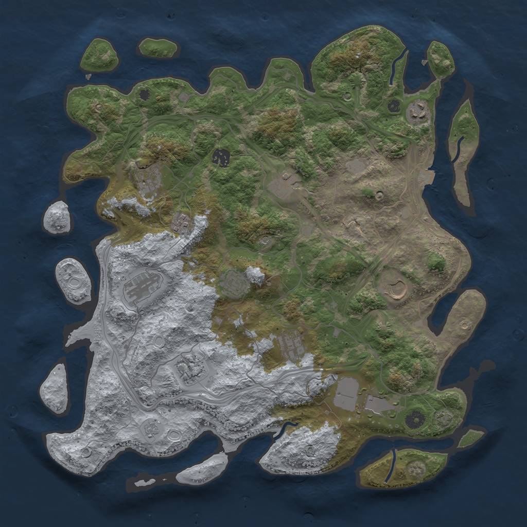 Rust Map: Procedural Map, Size: 4250, Seed: 370579446, 17 Monuments