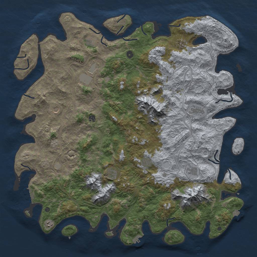 Rust Map: Procedural Map, Size: 5500, Seed: 1328686778, 19 Monuments