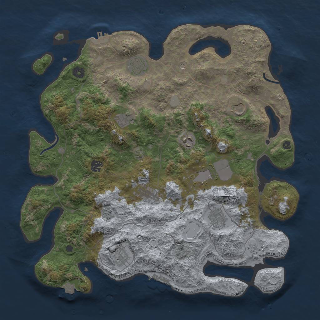 Rust Map: Procedural Map, Size: 4000, Seed: 1969964603, 18 Monuments