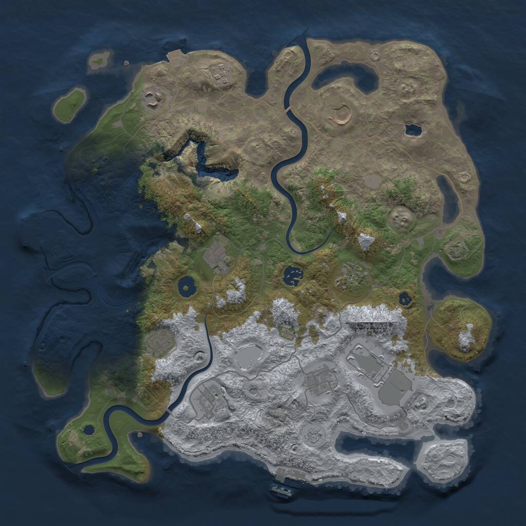 Rust Map: Procedural Map, Size: 4000, Seed: 1969964603, 16 Monuments