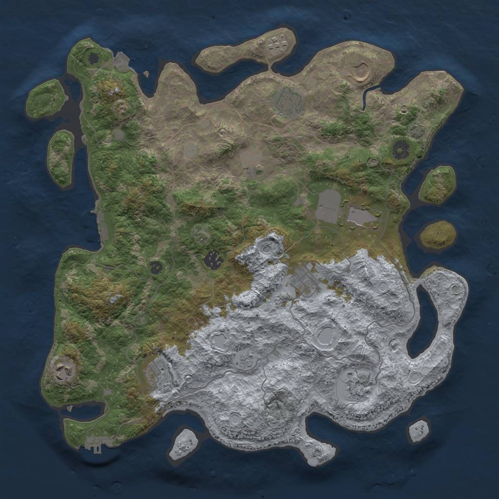 Rust Map: Procedural Map, Size: 4000, Seed: 1700550825, 18 Monuments