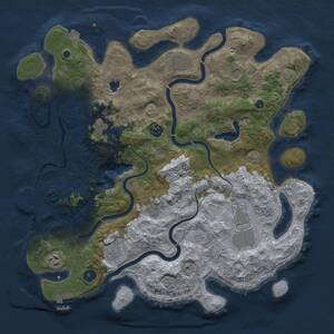 Thumbnail Rust Map: Procedural Map, Size: 4000, Seed: 1700550825, 15 Monuments