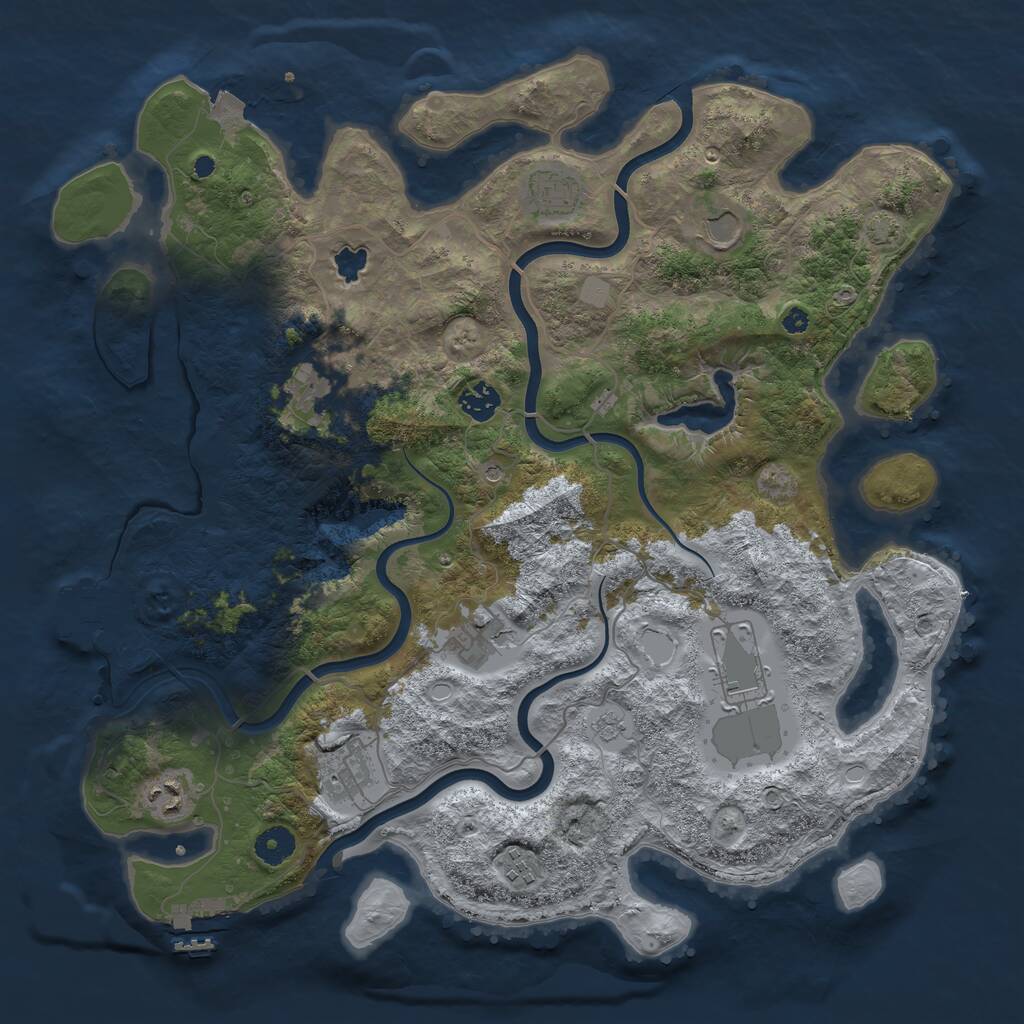 Rust Map: Procedural Map, Size: 4000, Seed: 1700550825, 15 Monuments