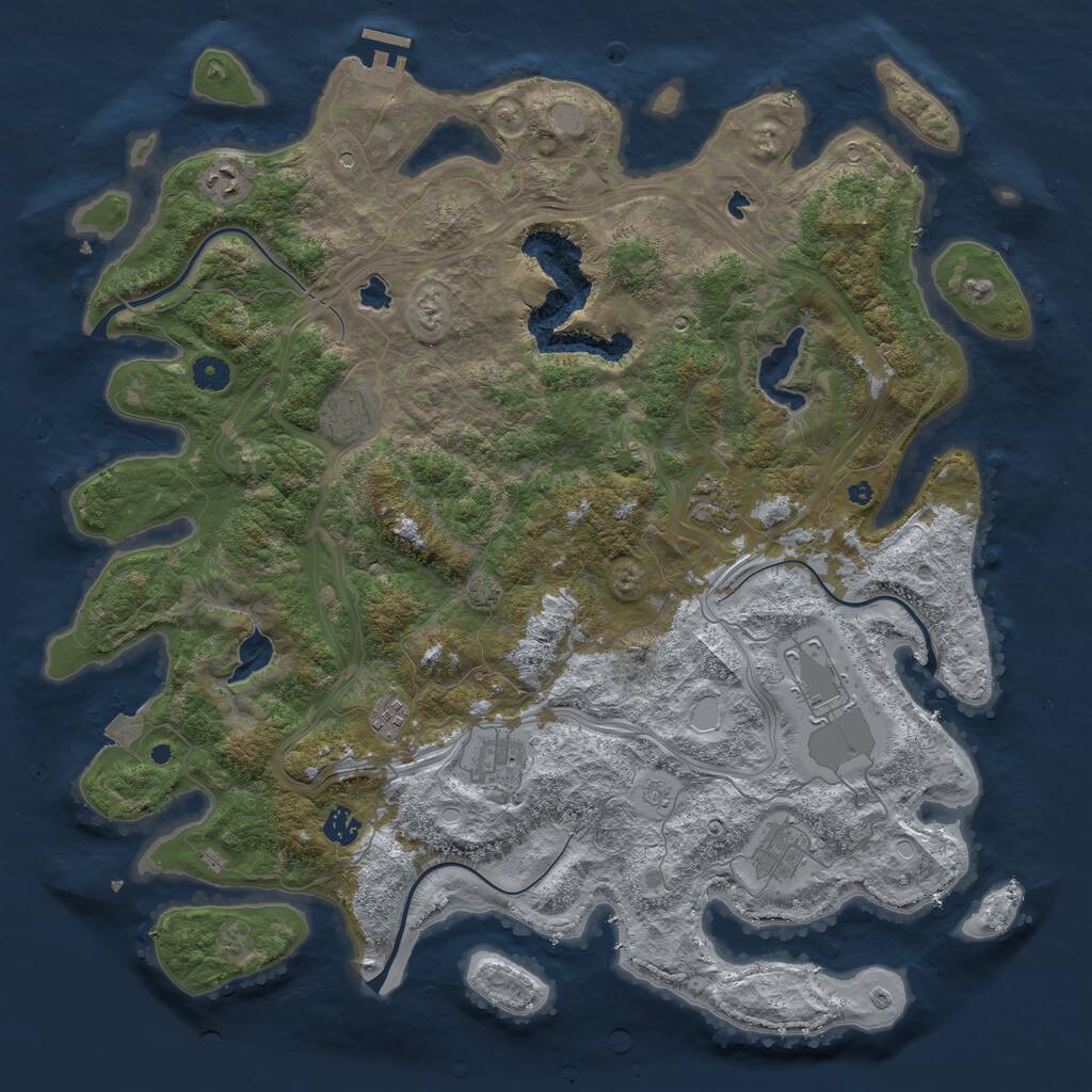 Rust Map: Procedural Map, Size: 4500, Seed: 372024, 13 Monuments