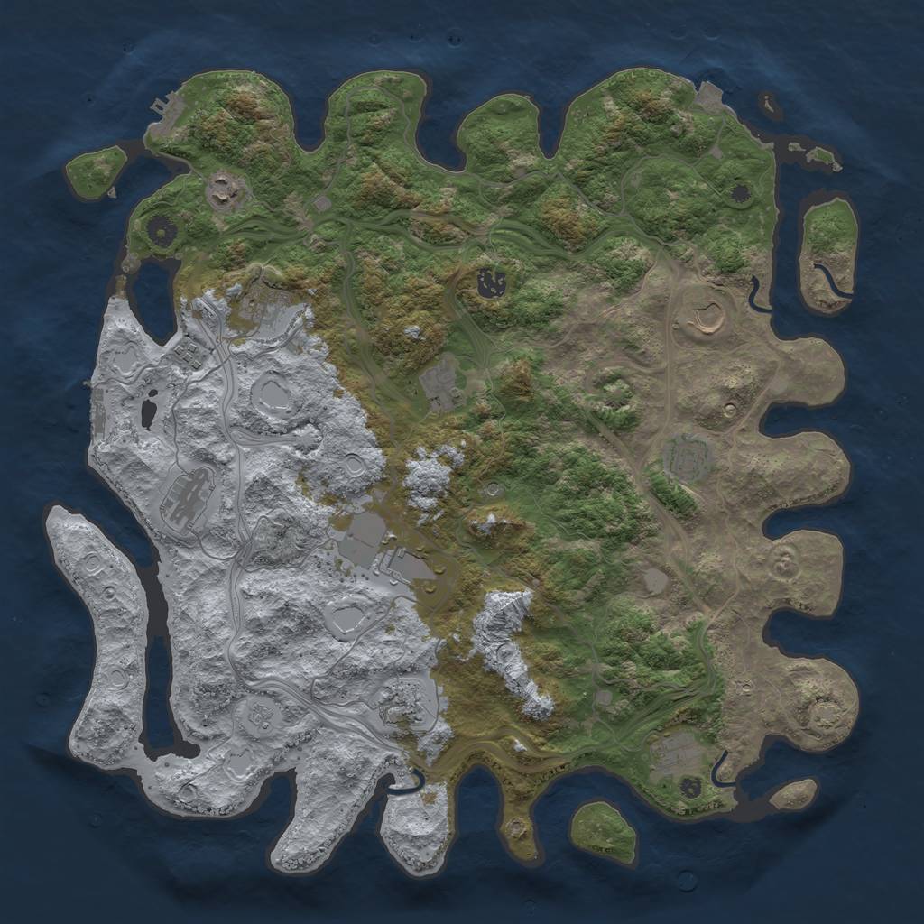 Rust Map: Procedural Map, Size: 4500, Seed: 453232342, 19 Monuments