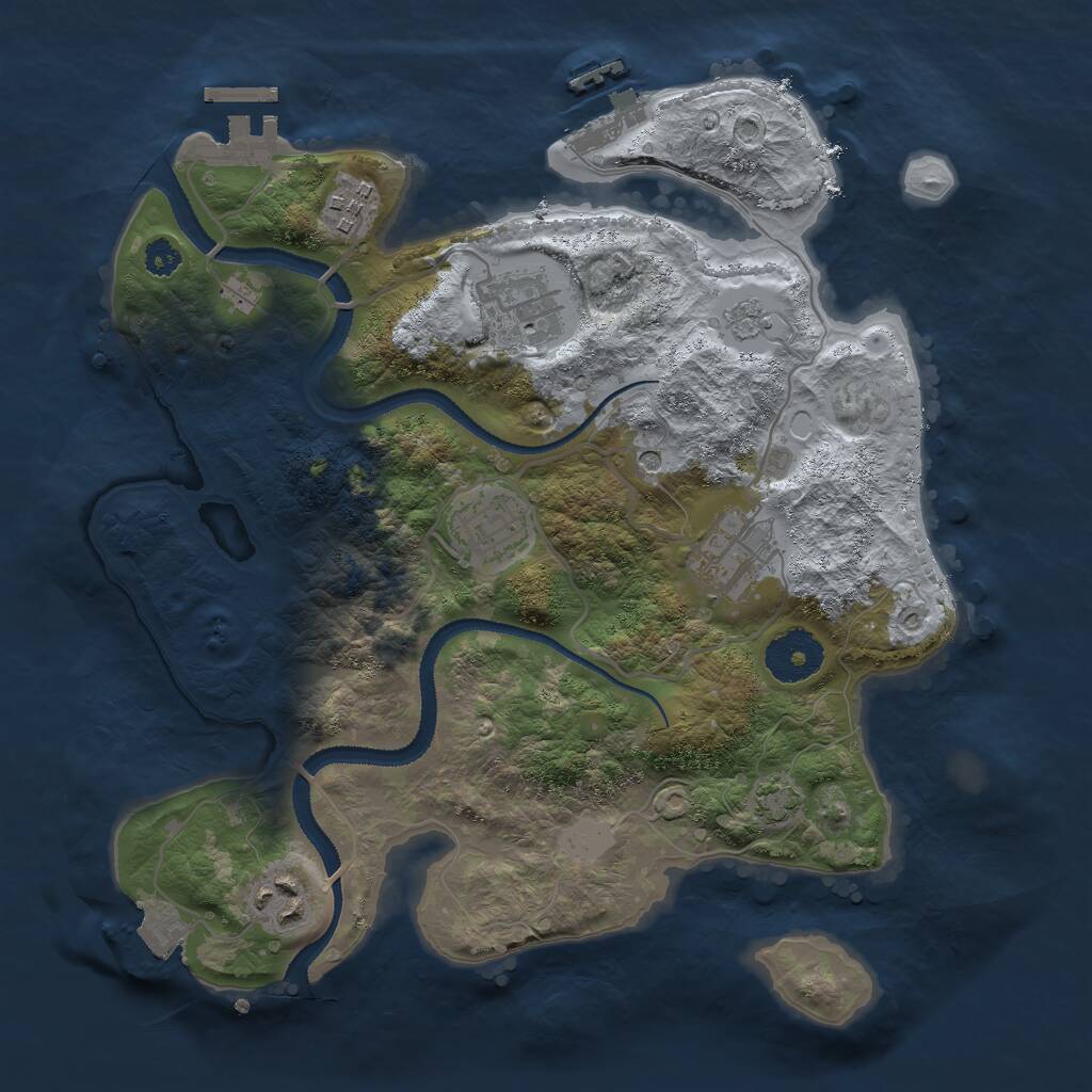 Rust Map: Procedural Map, Size: 3000, Seed: 238400, 11 Monuments