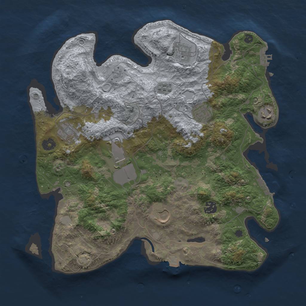 Rust Map: Procedural Map, Size: 3500, Seed: 2139113904, 15 Monuments