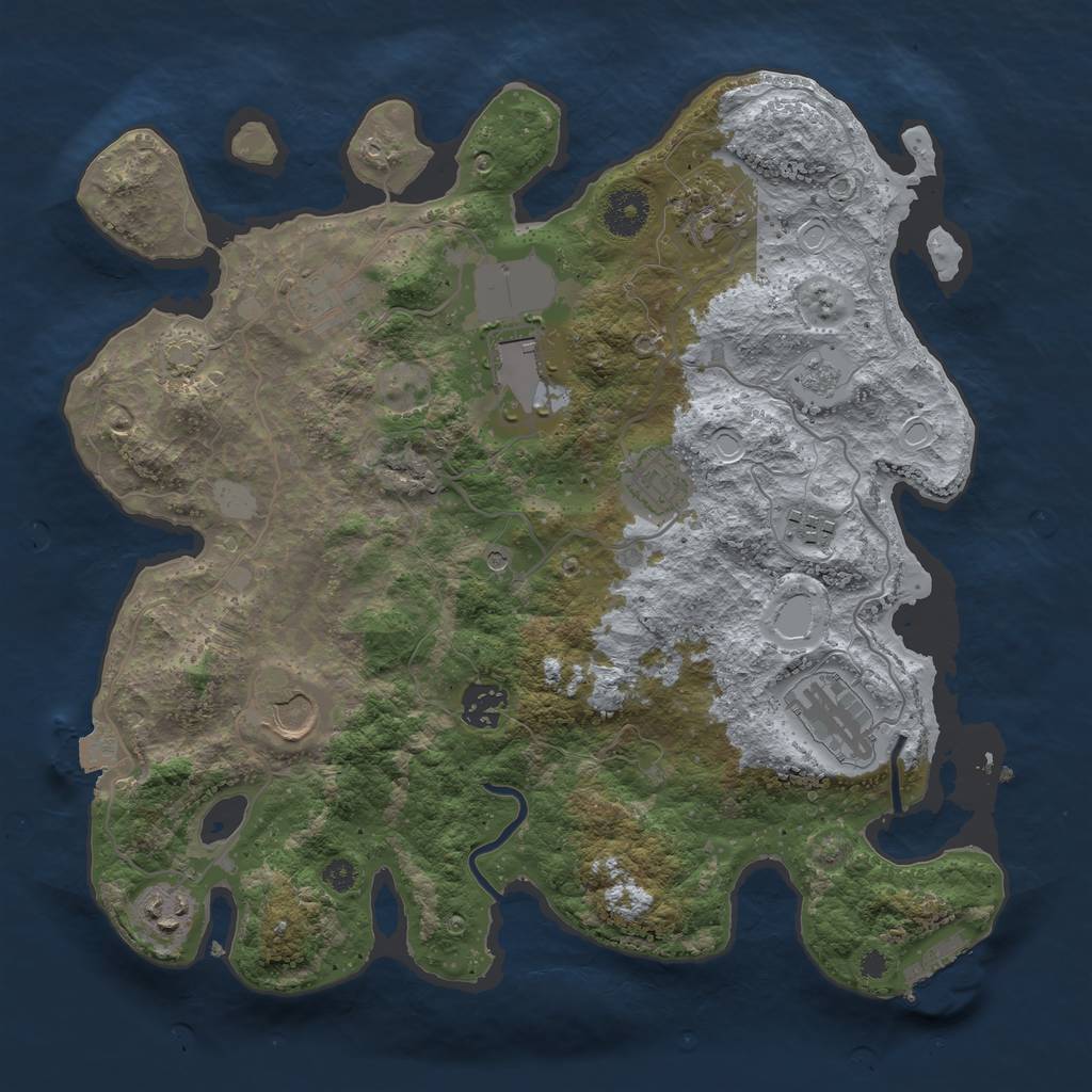 Rust Map: Procedural Map, Size: 3500, Seed: 1903180369, 16 Monuments
