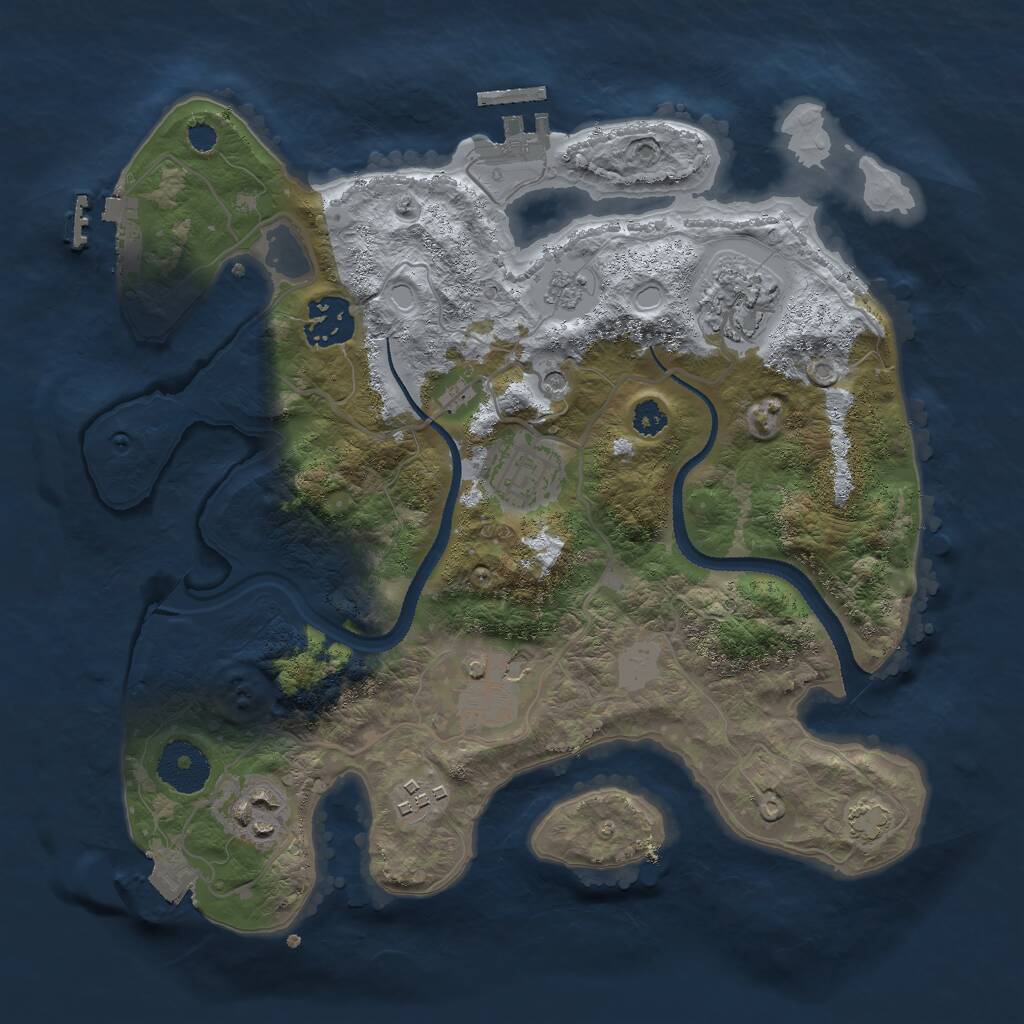Rust Map: Procedural Map, Size: 3000, Seed: 1503932705, 12 Monuments