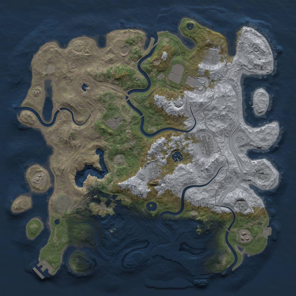 Rust Map: Procedural Map, Size: 4250, Seed: 42457, 16 Monuments