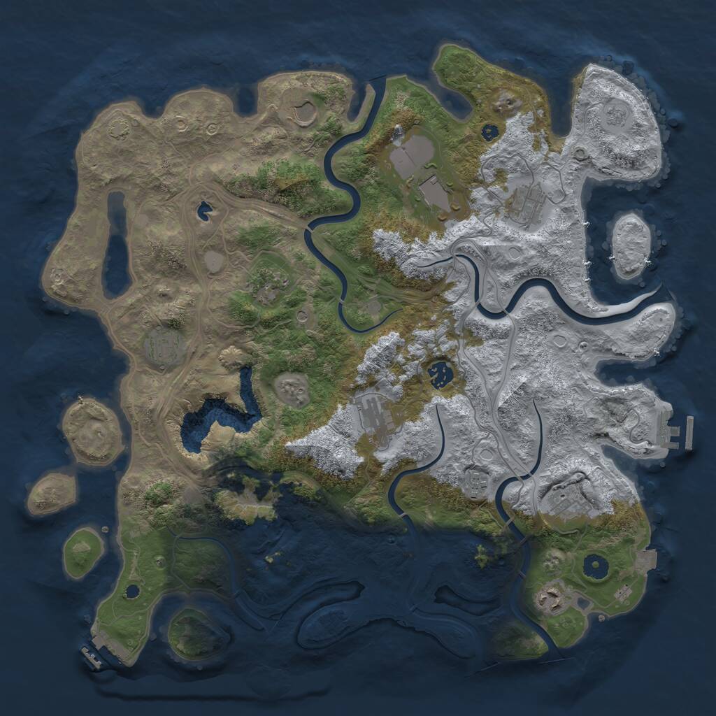 Rust Map: Procedural Map, Size: 4250, Seed: 42457, 16 Monuments