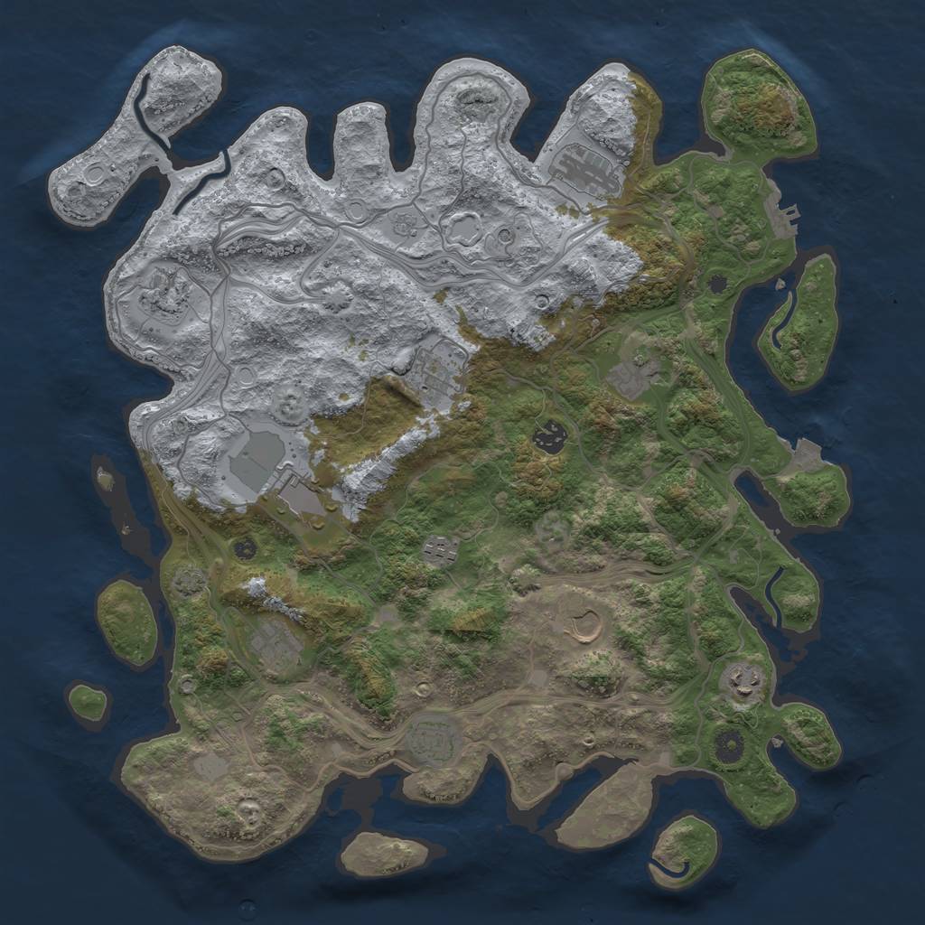 Rust Map: Procedural Map, Size: 4250, Seed: 620256737, 18 Monuments