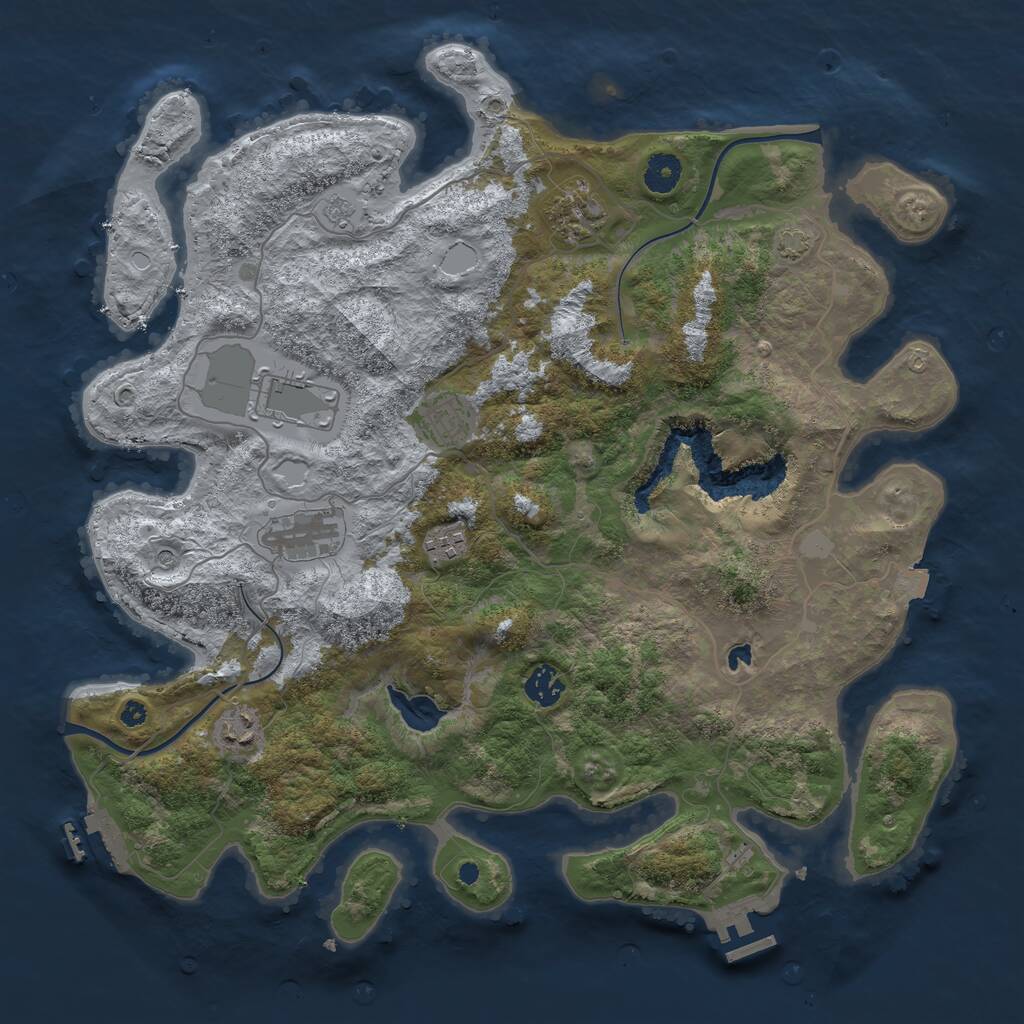 Rust Map: Procedural Map, Size: 4000, Seed: 1783788828, 13 Monuments