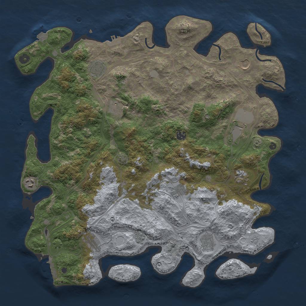 Rust Map: Procedural Map, Size: 4500, Seed: 300112187, 19 Monuments