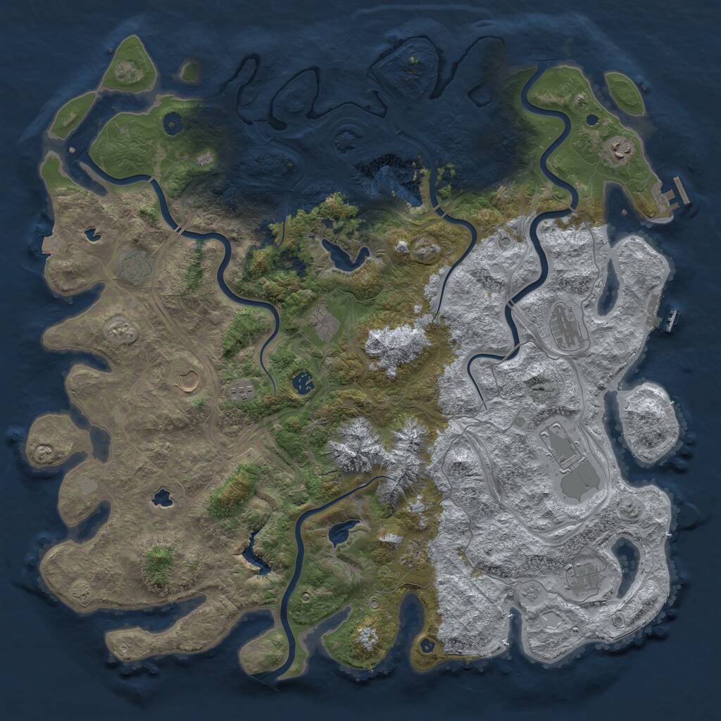 Rust Map: Procedural Map, Size: 5000, Seed: 578327438, 16 Monuments