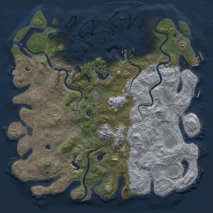 Thumbnail Rust Map: Procedural Map, Size: 5000, Seed: 578327438, 16 Monuments