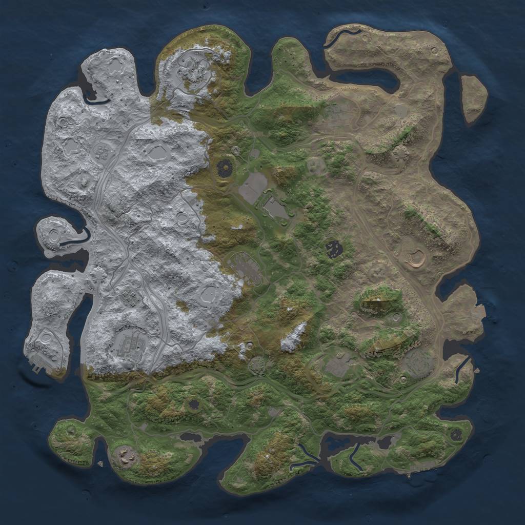 Rust Map: Procedural Map, Size: 4500, Seed: 275364808, 19 Monuments