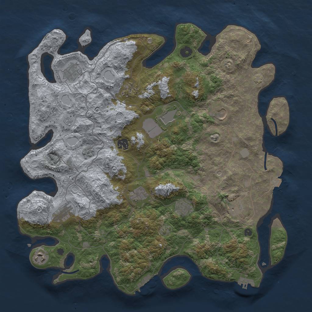 Rust Map: Procedural Map, Size: 4096, Seed: 994641723, 19 Monuments