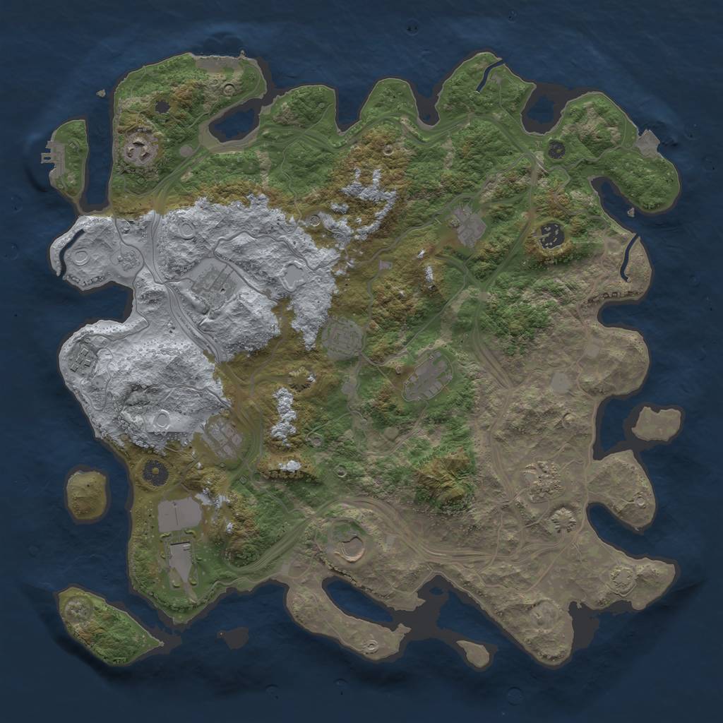 Rust Map: Procedural Map, Size: 4250, Seed: 322804057, 19 Monuments