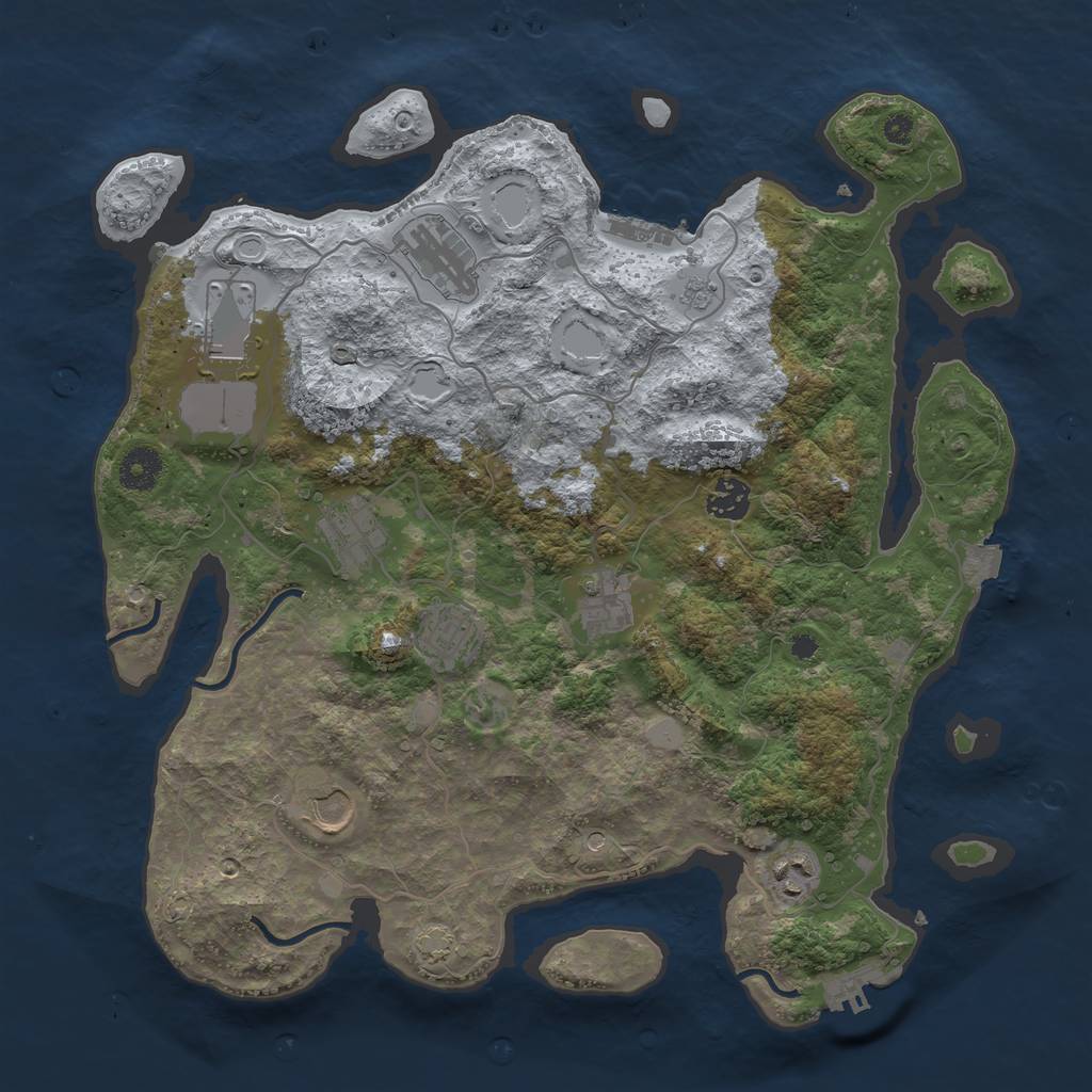 Rust Map: Procedural Map, Size: 3750, Seed: 5535666, 16 Monuments