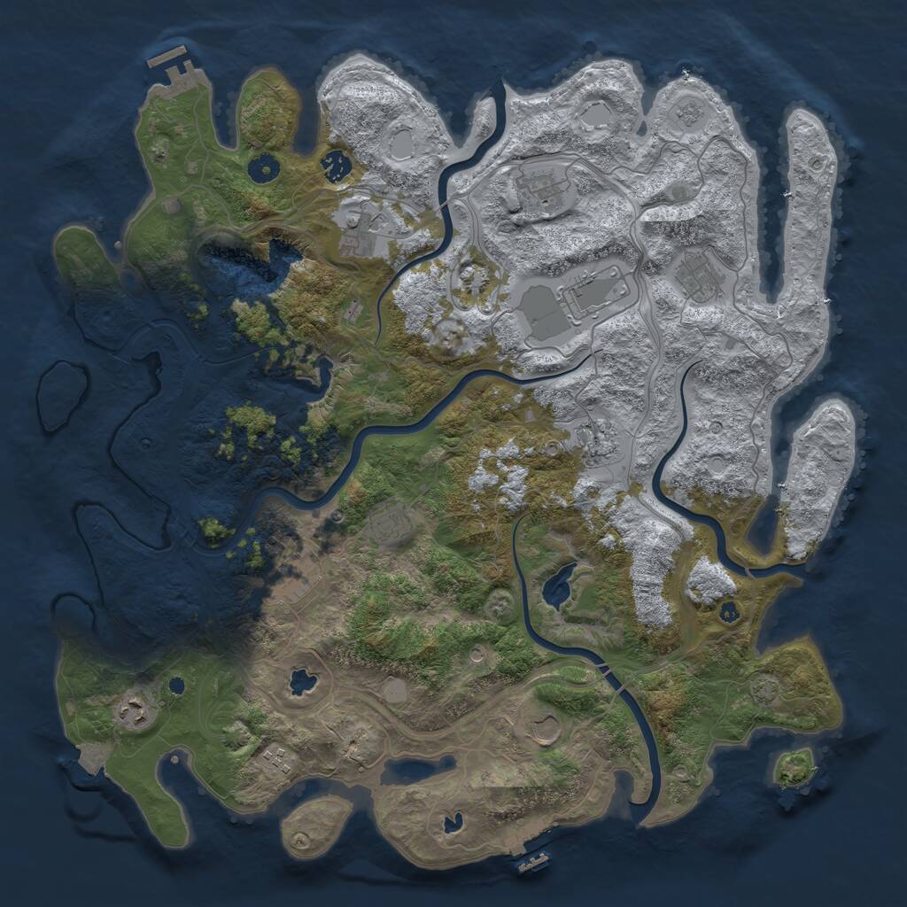Rust Map: Procedural Map, Size: 4500, Seed: 881902157, 17 Monuments