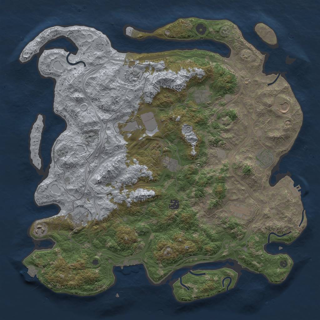 Rust Map: Procedural Map, Size: 4500, Seed: 564782, 19 Monuments
