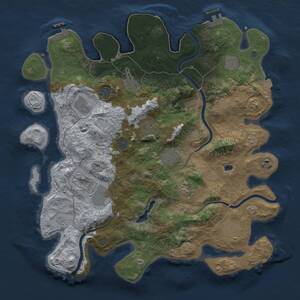 Thumbnail Rust Map: Procedural Map, Size: 4000, Seed: 469314920, 18 Monuments