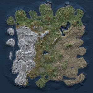 Thumbnail Rust Map: Procedural Map, Size: 4000, Seed: 469314920, 14 Monuments