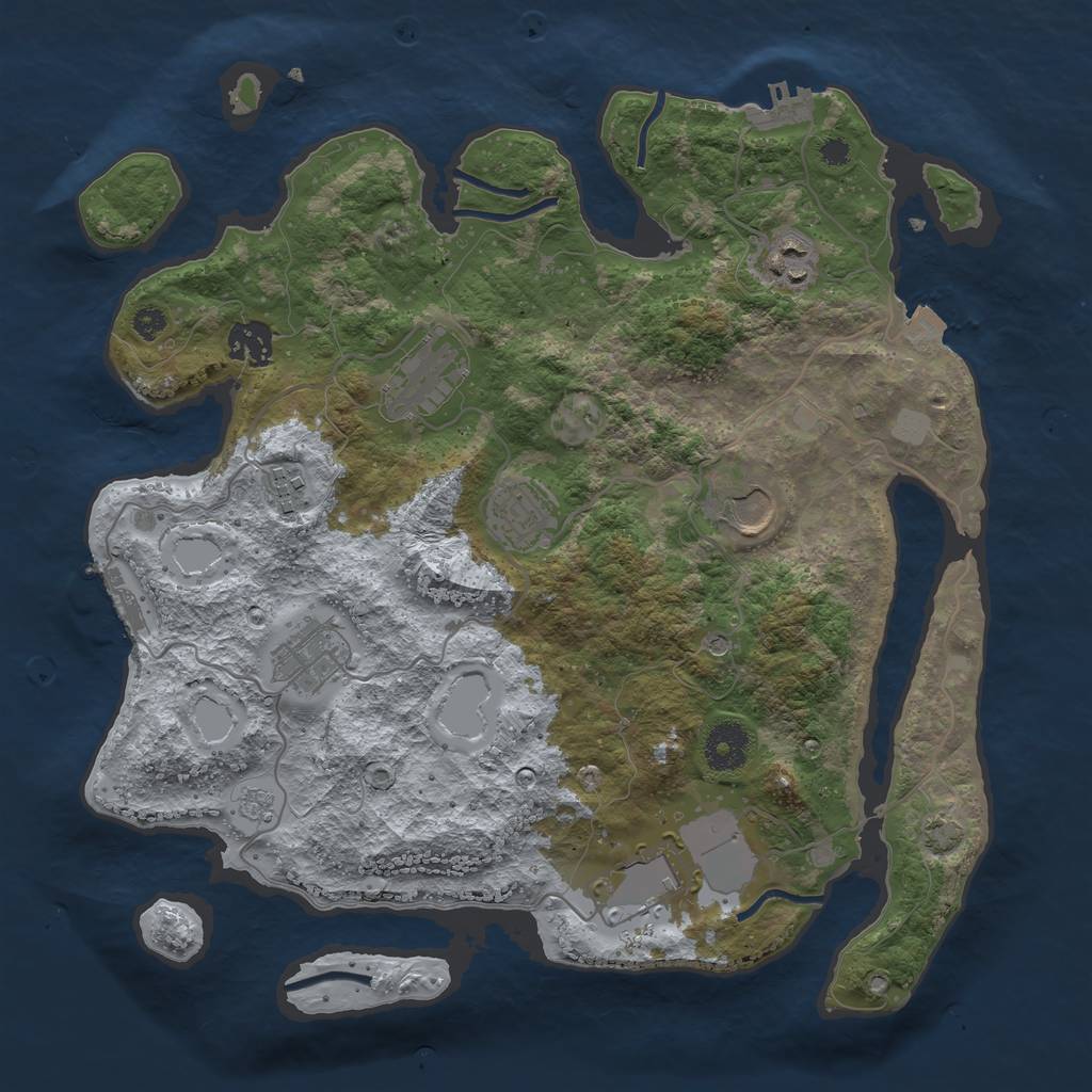 Rust Map: Procedural Map, Size: 3500, Seed: 1404674510, 16 Monuments