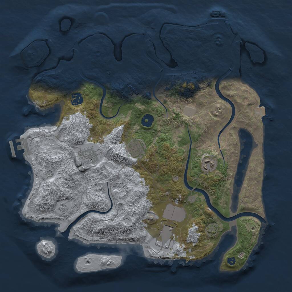 Rust Map: Procedural Map, Size: 3500, Seed: 1404674510, 12 Monuments