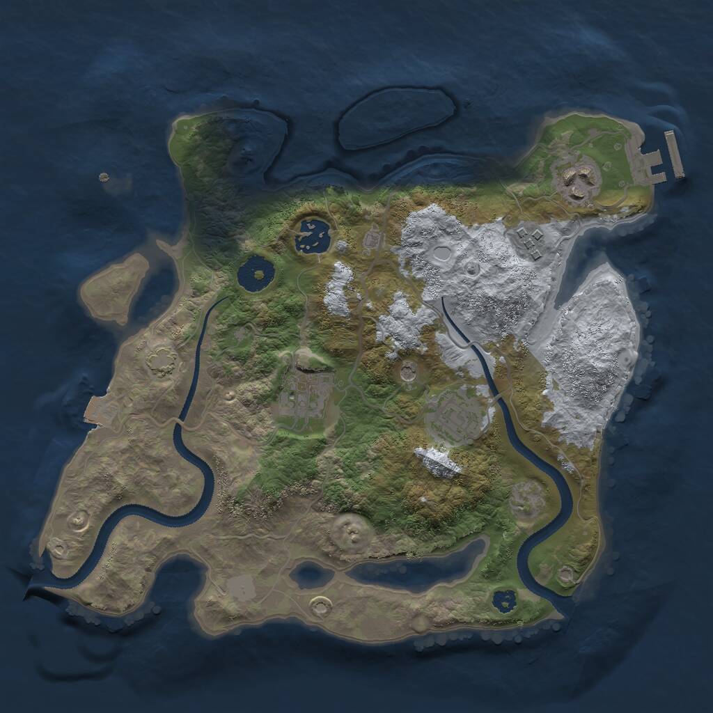 Rust Map: Procedural Map, Size: 3000, Seed: 238170096, 9 Monuments