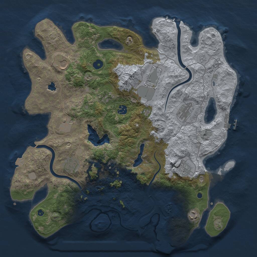 Rust Map: Procedural Map, Size: 4000, Seed: 404653673, 16 Monuments