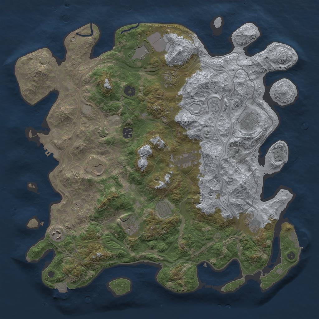 Rust Map: Procedural Map, Size: 4250, Seed: 62600856, 19 Monuments