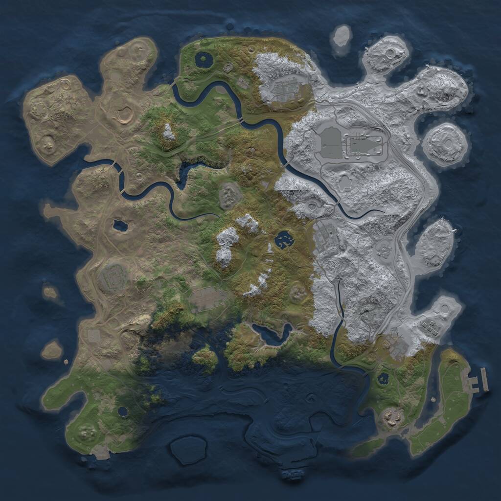 Rust Map: Procedural Map, Size: 4250, Seed: 62600856, 16 Monuments