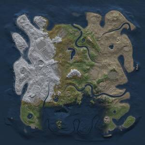 Thumbnail Rust Map: Procedural Map, Size: 4050, Seed: 928729598, 15 Monuments