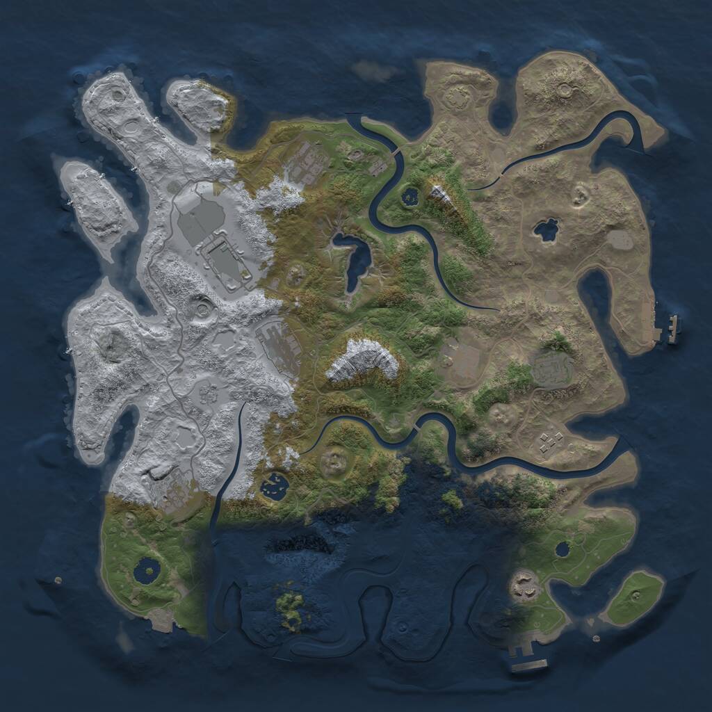 Rust Map: Procedural Map, Size: 4050, Seed: 928729598, 15 Monuments