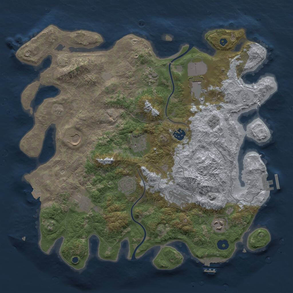 Rust Map: Procedural Map, Size: 3900, Seed: 863072, 16 Monuments