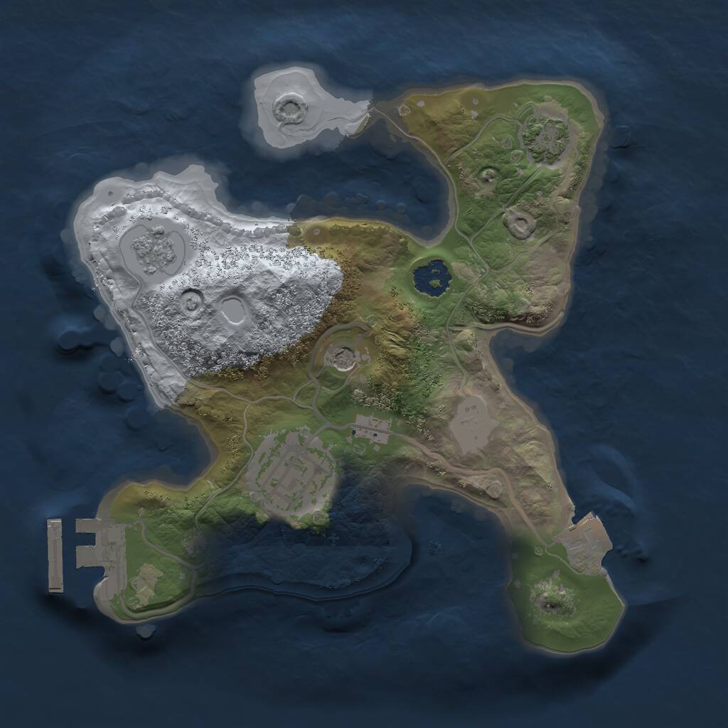 Rust Map: Procedural Map, Size: 2000, Seed: 1408678832, 6 Monuments