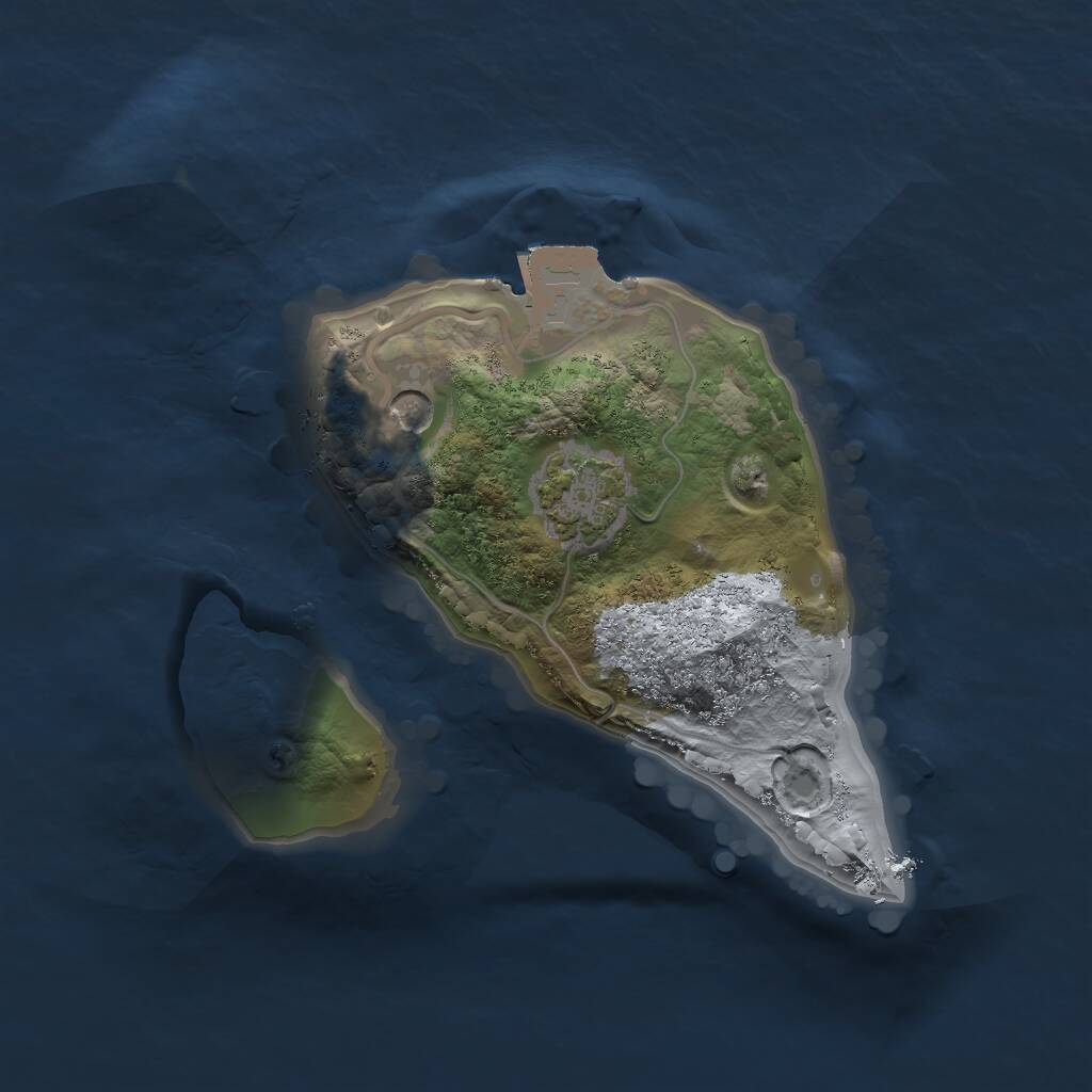 Rust Map: Procedural Map, Size: 1600, Seed: 3435, 3 Monuments