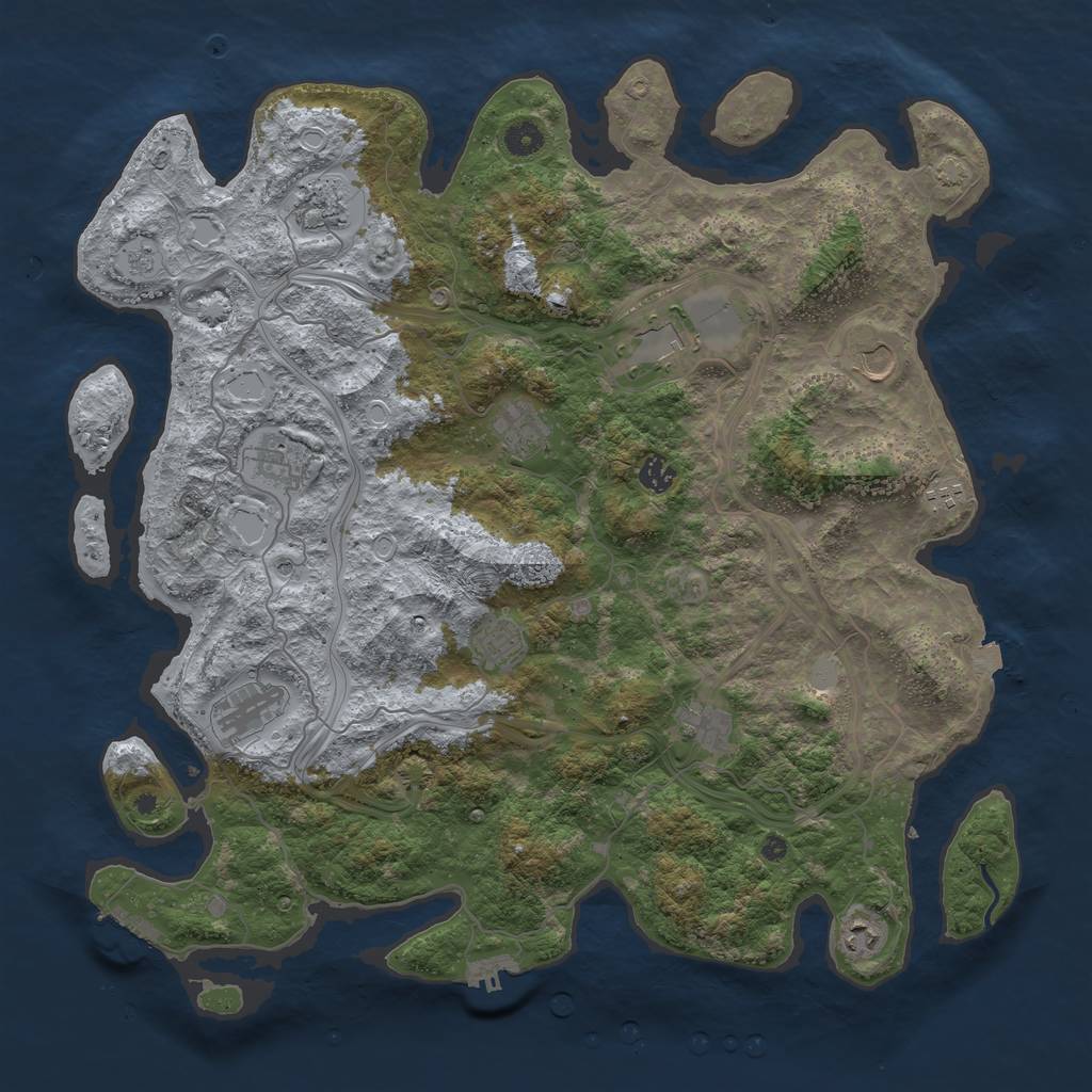 Rust Map: Procedural Map, Size: 4500, Seed: 138664321, 19 Monuments