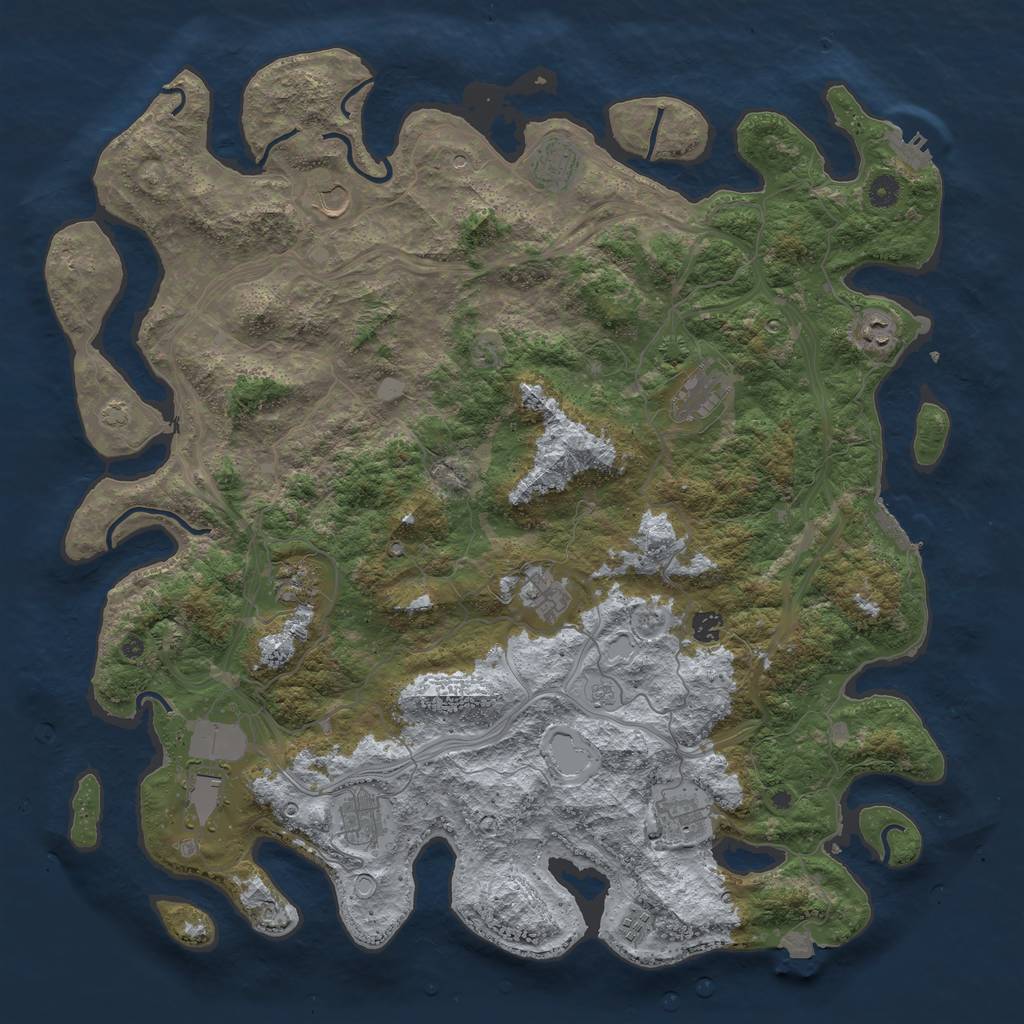 Rust Map: Procedural Map, Size: 4800, Seed: 1659926, 19 Monuments