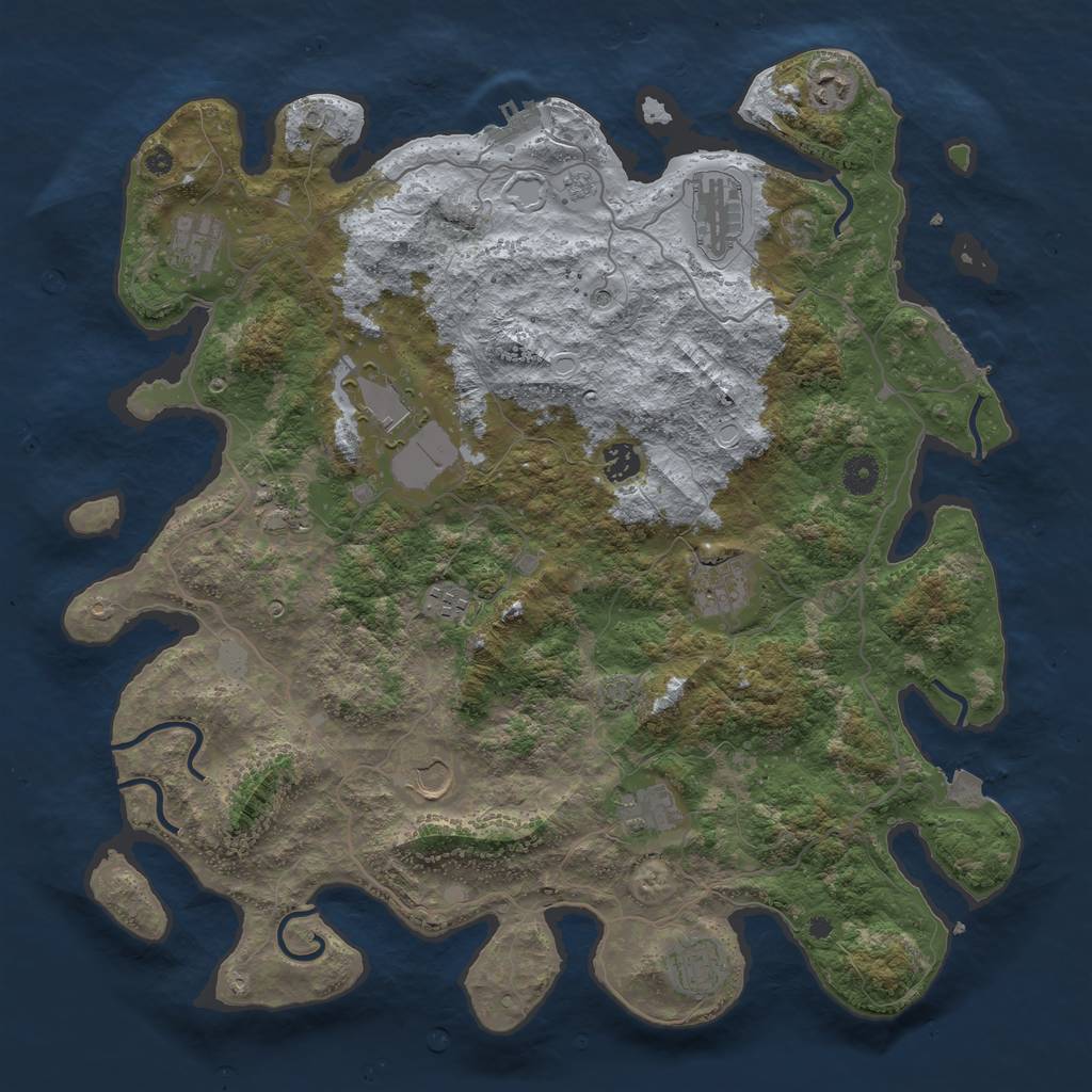 Rust Map: Procedural Map, Size: 4222, Seed: 111111, 19 Monuments