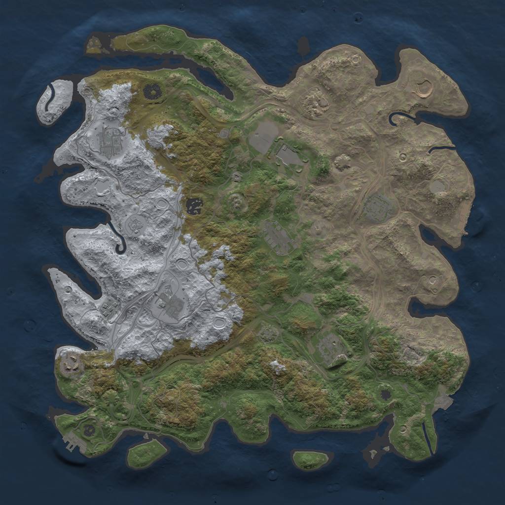 Rust Map: Procedural Map, Size: 4250, Seed: 426042877, 19 Monuments