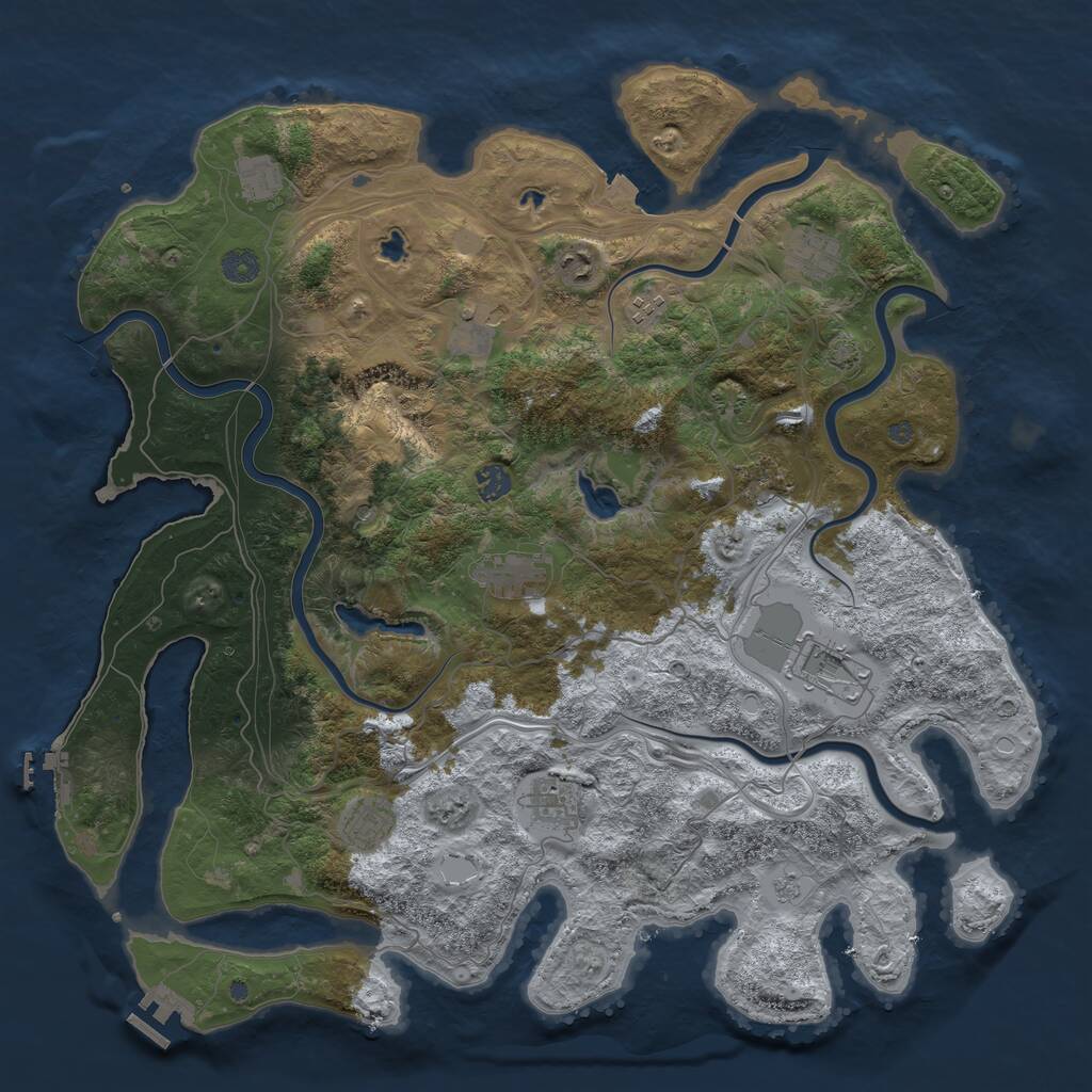 Rust Map: Procedural Map, Size: 4500, Seed: 774921488, 18 Monuments